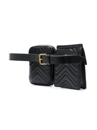 Gucci - Gg Marmont Leather Belt Bag - Mens - Black In Black