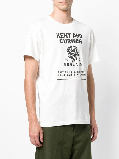 Shop Kent & Curwen Logo Rose Band Printed T-shirt - White
