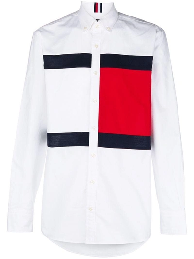 Tommy Hilfiger Hilfiger Collection Logo Print Shirt - White In Bw Barbados  Cherry Sky Captain | ModeSens