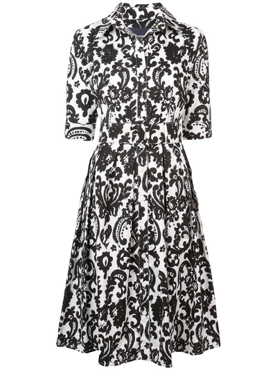 SAMANTHA SUNG AUDREY PRINTED FLARED DRESS - 黑色