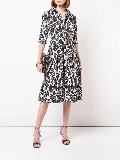 Shop Samantha Sung Audrey Printed Flared Dress - Black