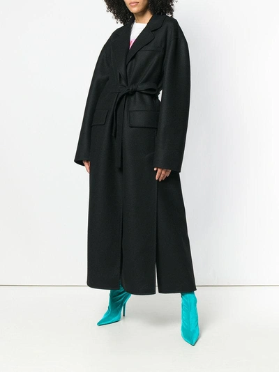 Shop Prada Long Belted Robe - Black