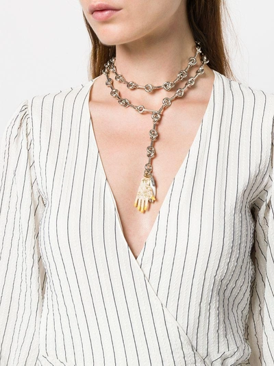 Shop Chloé Sloan Long Necklace - Metallic