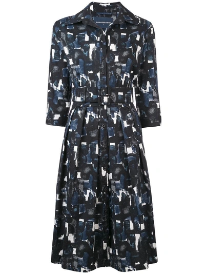 Shop Samantha Sung Printed Flared Dress - Blue