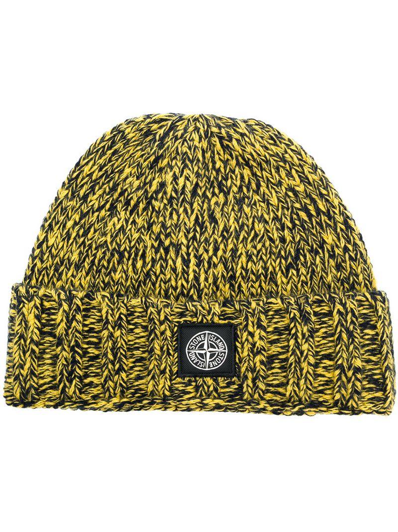 stone island beanie yellow