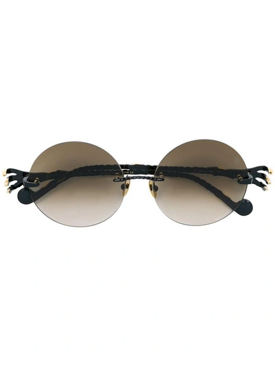 Shop Anna-karin Karlsson Anna Karin Karlsson Round Sunglasses - Black