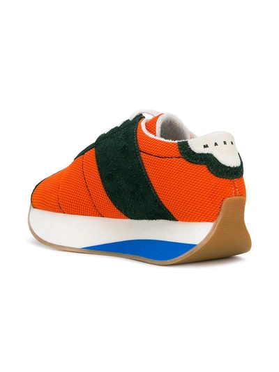 Shop Marni Colour Block Sneakers - Orange