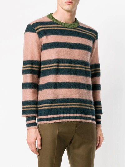 Shop Marni Striped Sweater In Blue