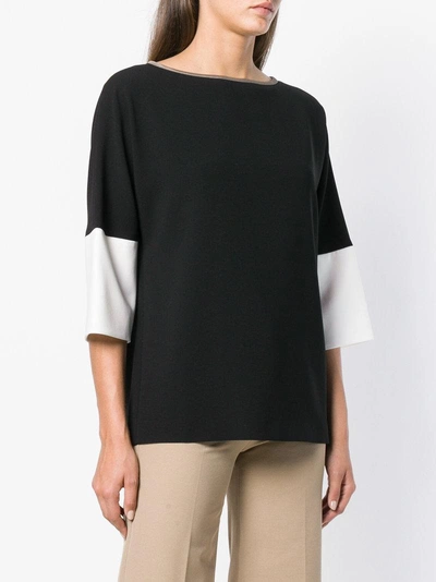 Shop Max Mara Three-quarter Sleeved Shirt - Black