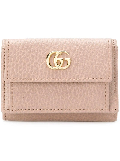 Shop Gucci Gg Marmont Wallet In Nude & Neutrals