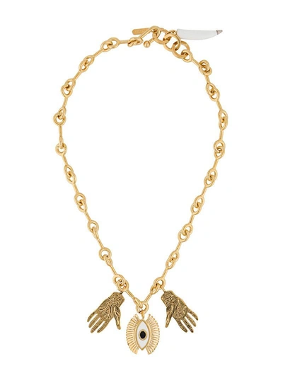 Shop Chloé Sloan Pendant Necklace In Metallic
