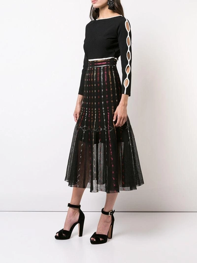 Shop Alexander Mcqueen Midi Skirt - Black