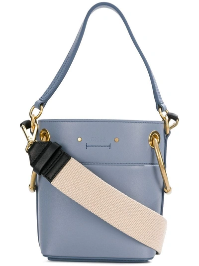 Shop Chloé Small Roy Bucket Bag - Blue