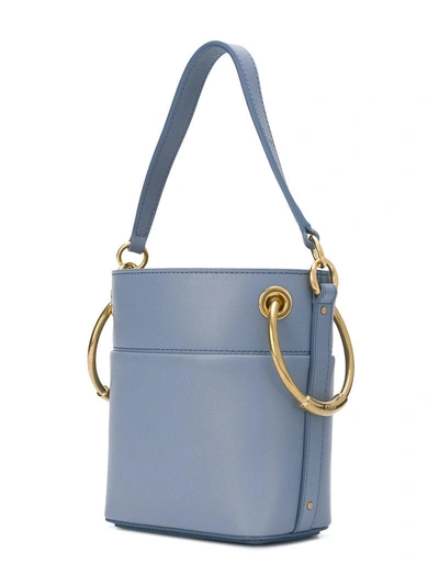 Shop Chloé Small Roy Bucket Bag - Blue