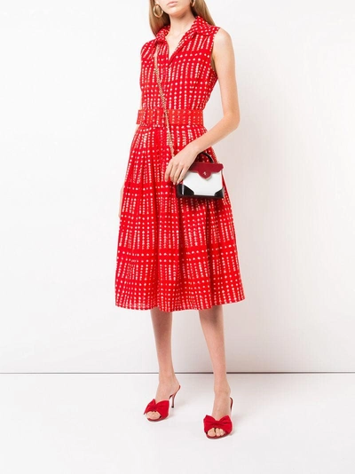 Shop Samantha Sung Printed Flared Summer Dress In Red