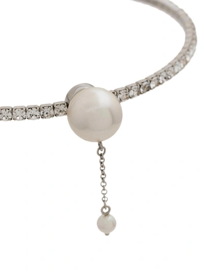Shop Miu Miu Metallic Crystal And Pearl Choker Necklace
