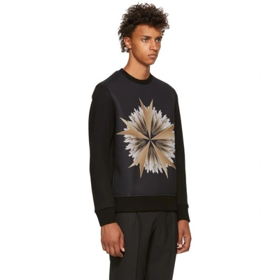 Shop Neil Barrett Black Cross Floral Sweatshirt In 516 Blkgold