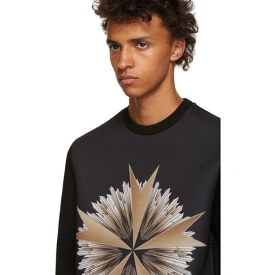 Shop Neil Barrett Black Cross Floral Sweatshirt In 516 Blkgold