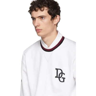 Shop Dolce & Gabbana Dolce And Gabbana White Logo Sweatshirt In W0800 White