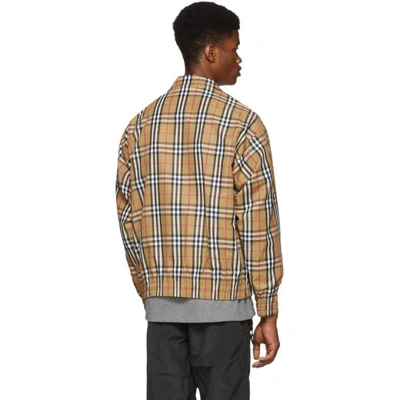 Shop Burberry Yellow Vintage Check Lightweight Jacket In Antiqylw