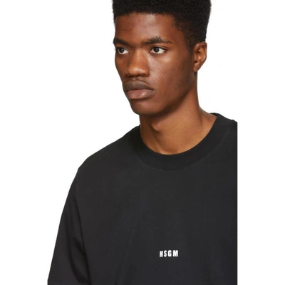 Shop Msgm Black Logo T-shirt In 99 Black