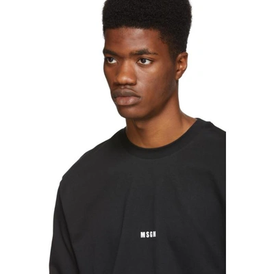 Shop Msgm Black Logo T-shirt In 99 Black