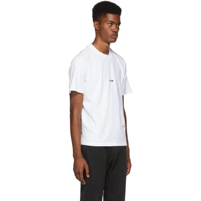 Shop Msgm White Logo T-shirt In 01 White