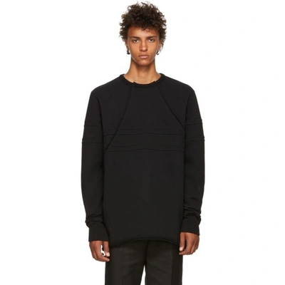 Shop Ziggy Chen Black Distressed Sweatshirt In 04