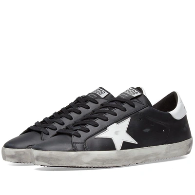 Shop Golden Goose Deluxe Brand Superstar Leather Sneaker In Black