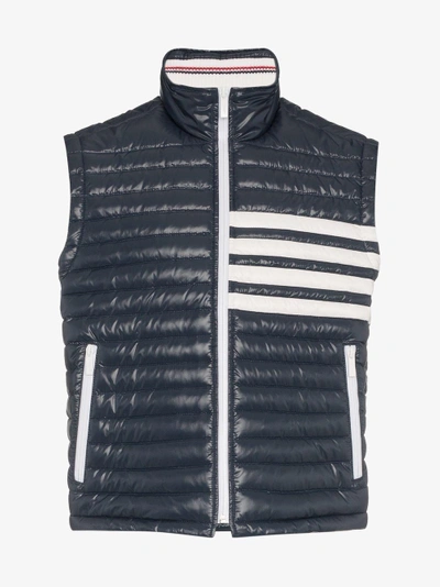 Shop Thom Browne Sleeveless Stripe Gilet Vest