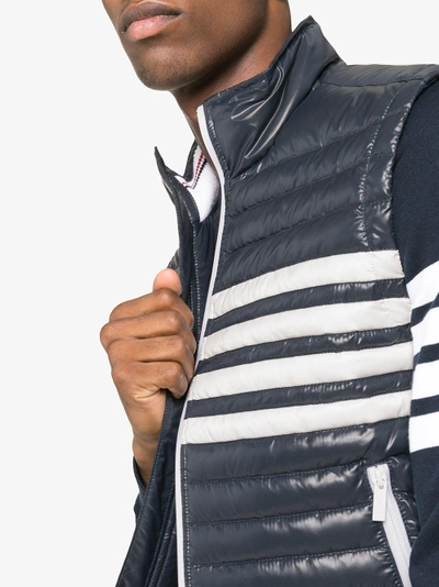 Shop Thom Browne Sleeveless Stripe Gilet Vest