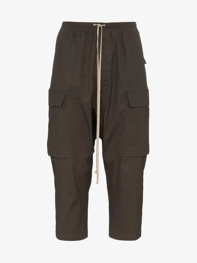 Shop Rick Owens Drawstring Cropped Trousers In Grey