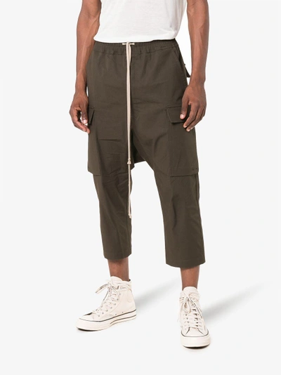 Shop Rick Owens Drawstring Cropped Trousers In Grey