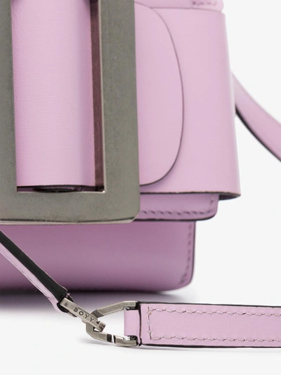 Shop Boyy Pink Fred Leather Cross Body Bag In Pink/purple