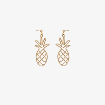 Shop Malaika Raiss Gold Plated Pineapple Earrings In Metallic
