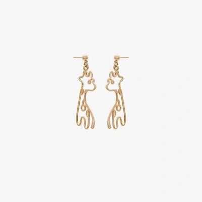 Shop Malaika Raiss Gold Plated Giraffe Earrings In Metallic
