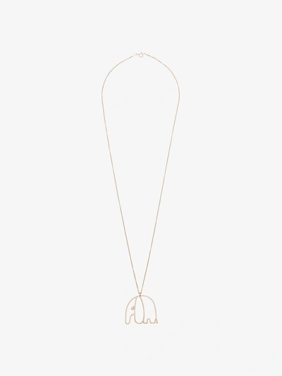 Shop Malaika Raiss Gold Plated Elephant Necklace In Metallic