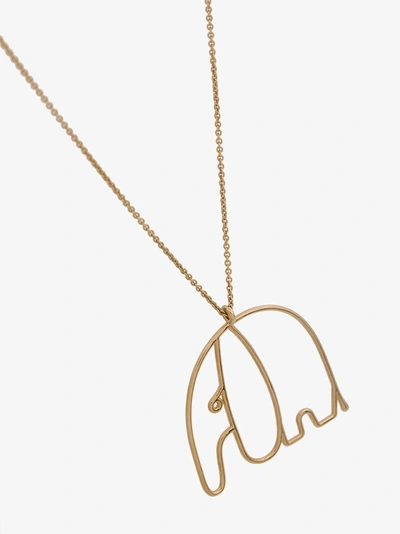 Shop Malaika Raiss Gold Plated Elephant Necklace In Metallic