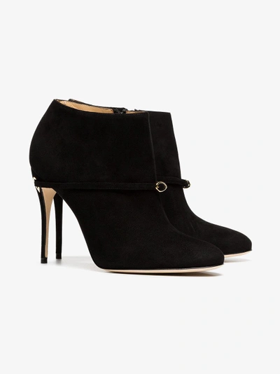 Shop Jennifer Chamandi Black Maurizio 105 Suede Leather Boots