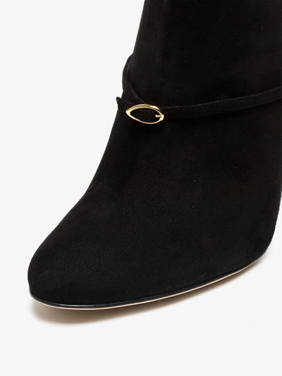 Shop Jennifer Chamandi Black Maurizio 105 Suede Leather Boots