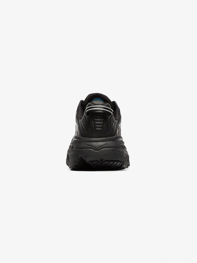 Shop Hoka One One Bondi Leather Sneakers In Black