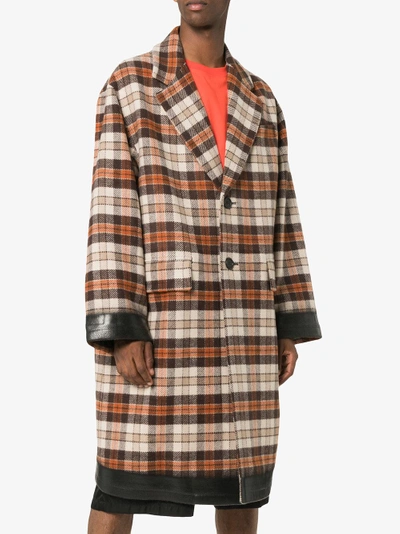 Shop Prada Oversized Single Breasted Coat In Multicolour