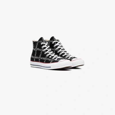 Shop Converse X Jw Anderson Black Logo Print Sneakers