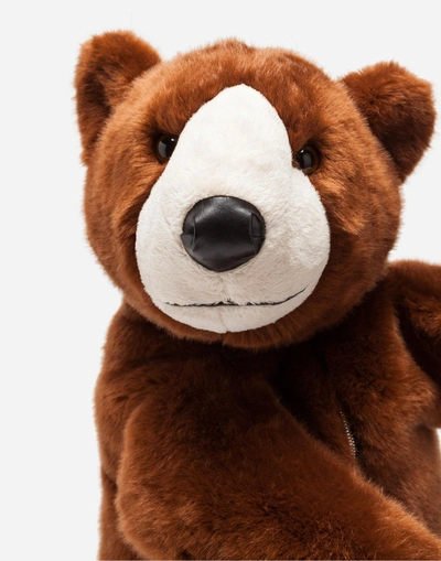 Dolce & Gabbana Dolce And Gabbana Brown Eco Fur Teddy Bear Backpack In Brown