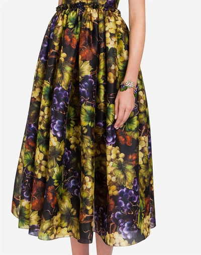 Shop Dolce & Gabbana Printed Silk Dress In Multi-colored