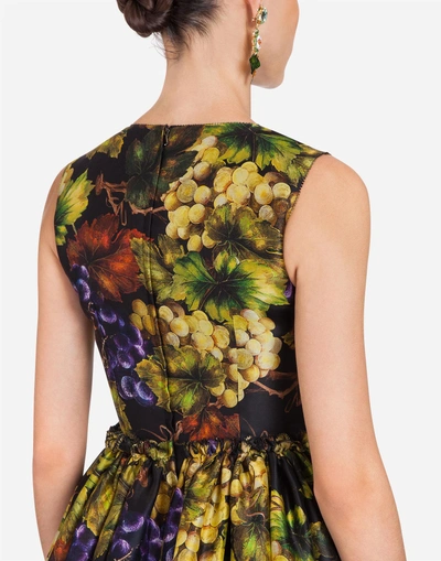 Shop Dolce & Gabbana Printed Silk Dress In Multi-colored