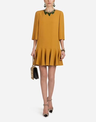 Shop Dolce & Gabbana Cady Dress In Yellow