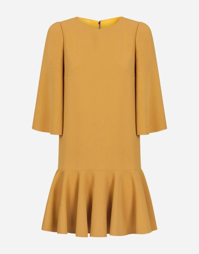 Shop Dolce & Gabbana Cady Dress In Yellow