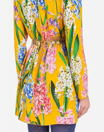 Shop Dolce & Gabbana Printed Cady Dress In Floral Print