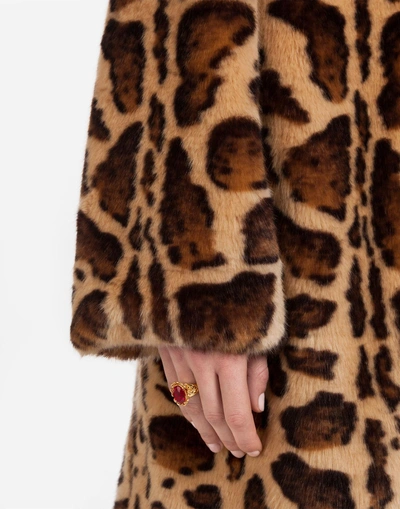 Shop Dolce & Gabbana Faux Fur Coat